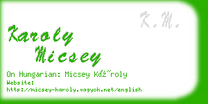 karoly micsey business card